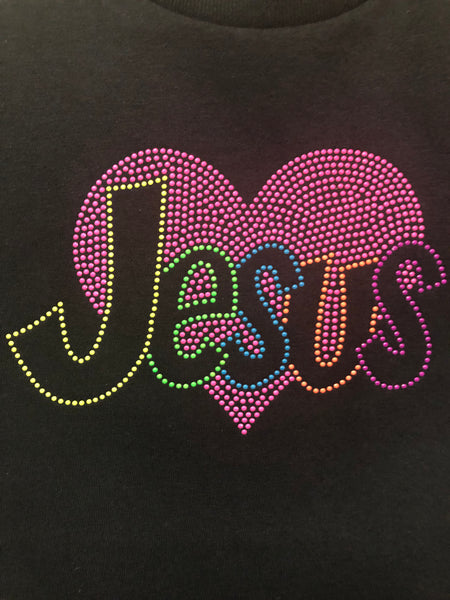 JESUS Rhinestones T-Shirt