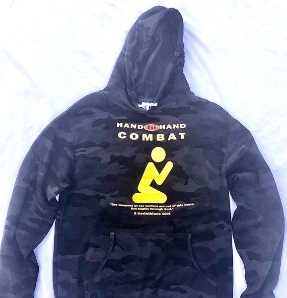 Hand To Hand Combat Black Camo Hoodie
